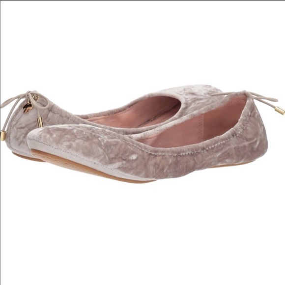 kate spade Shoes - Kate Spade “the globe” folding velvet gray flats 6